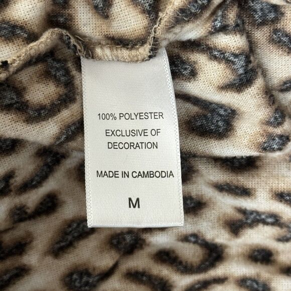 Betsey Johnson Nightgown Womens Medium Brown‎ Black Leopard Cheetah Sleep Shirt - Picture 9 of 10